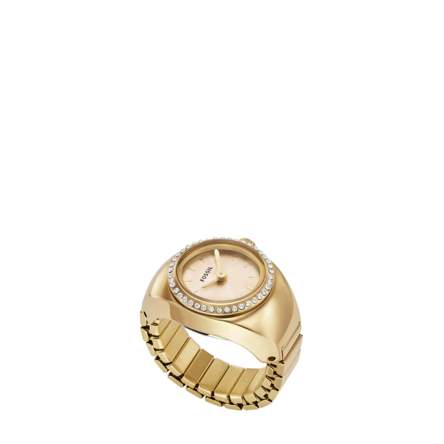 Fossil Watch Ring Gold dial ES5319 for Women, Analog, Stainless Steel, Gold Strap