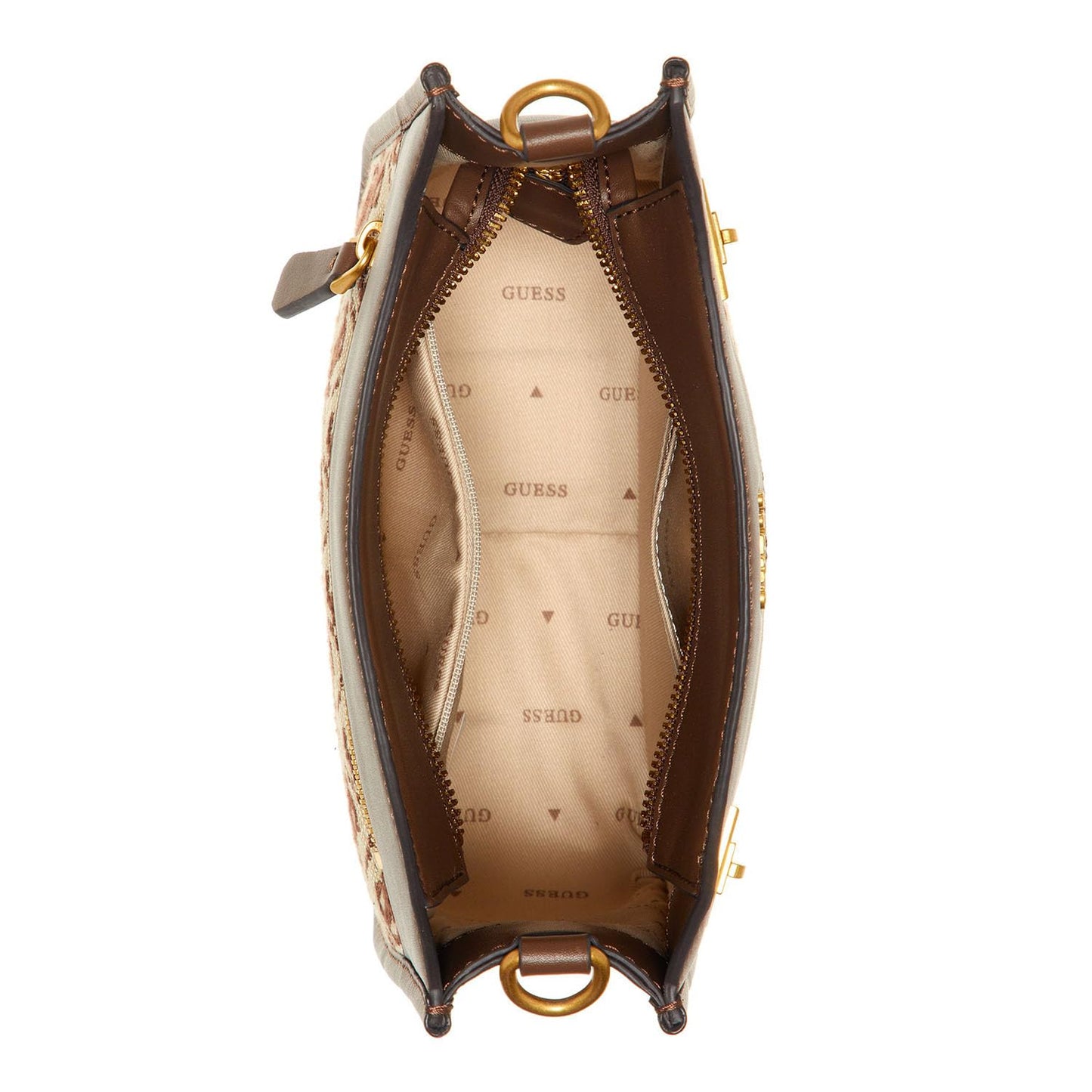 GUESS Women's Brown Printed Crossbody Bag| Ladies Purse Handbags | Gift For Ladies