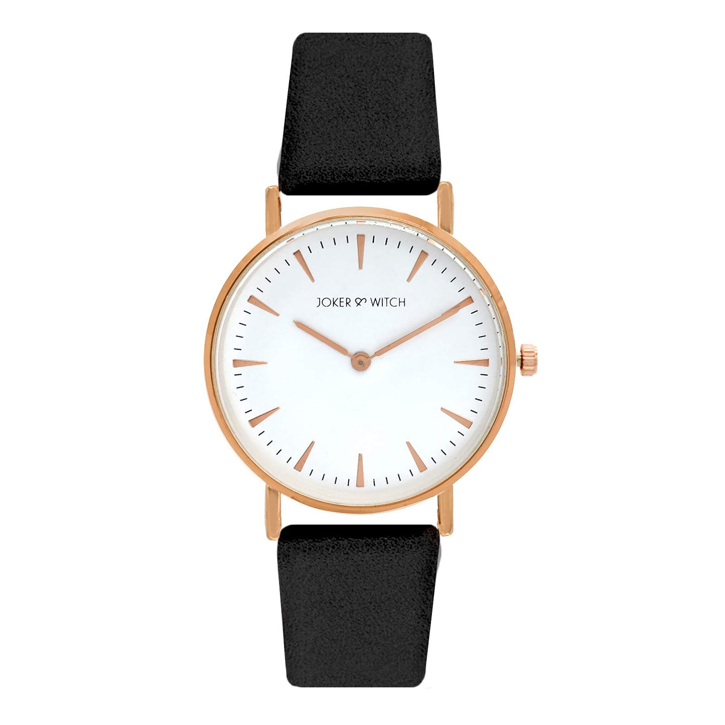 Joker & Witch Synthetic Palin White Dial Black Analogue Watch Bracelet Gift Set For Women, Black Band