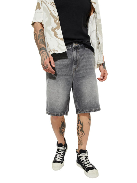 Max URB_N Men Washed Jorts (Black_36)