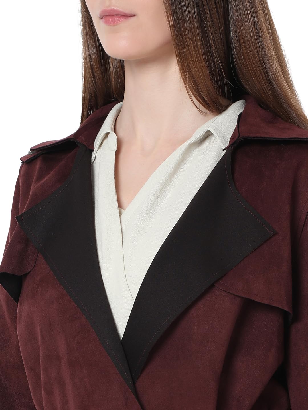 VERO MODA Women's Regular Fit Brown Coat