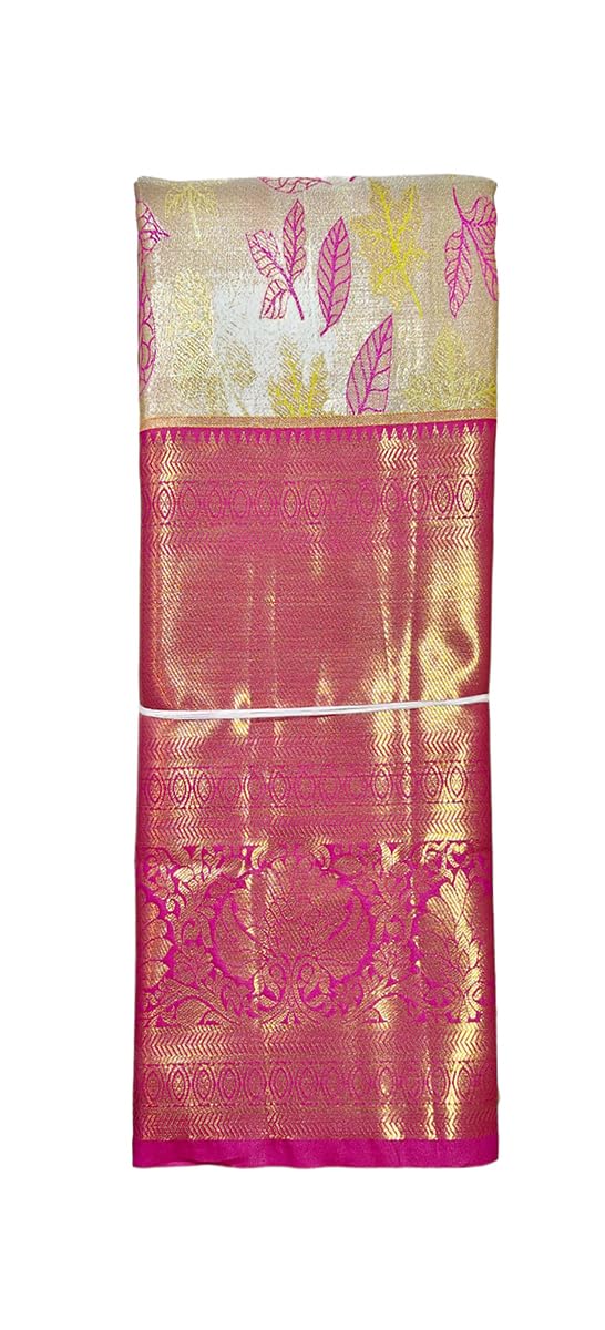 VFCollections Women's Kanchipuram Silk Pure Pattu Sarees With Blouse (VFC214-3)