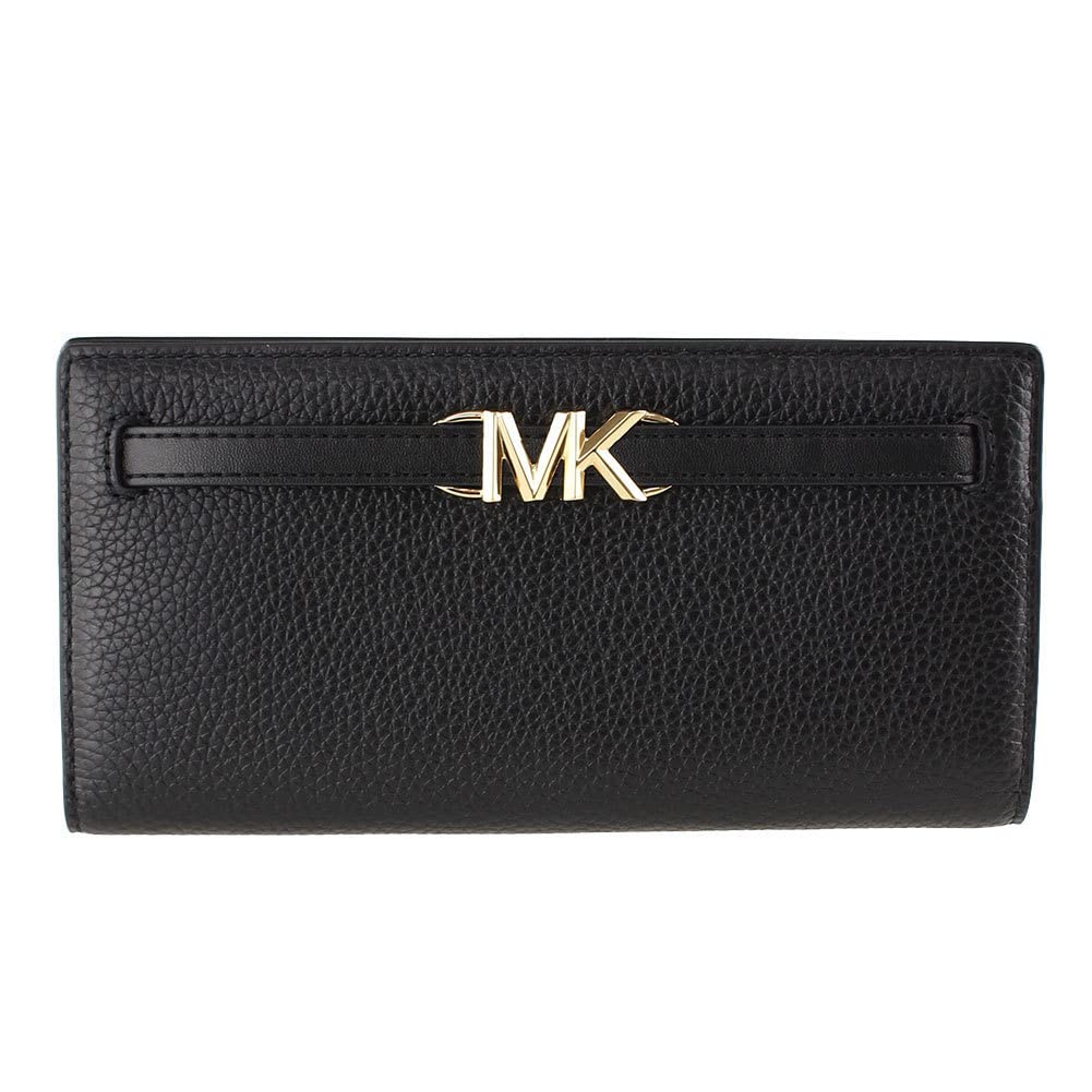 Michael Kors Womens Large Snap Leather Wallet, Black