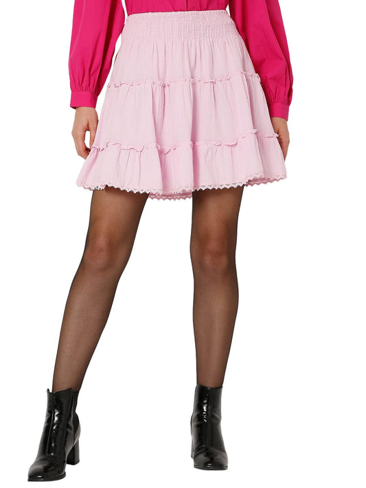 Vero Moda Cotton Western Skirt Pink