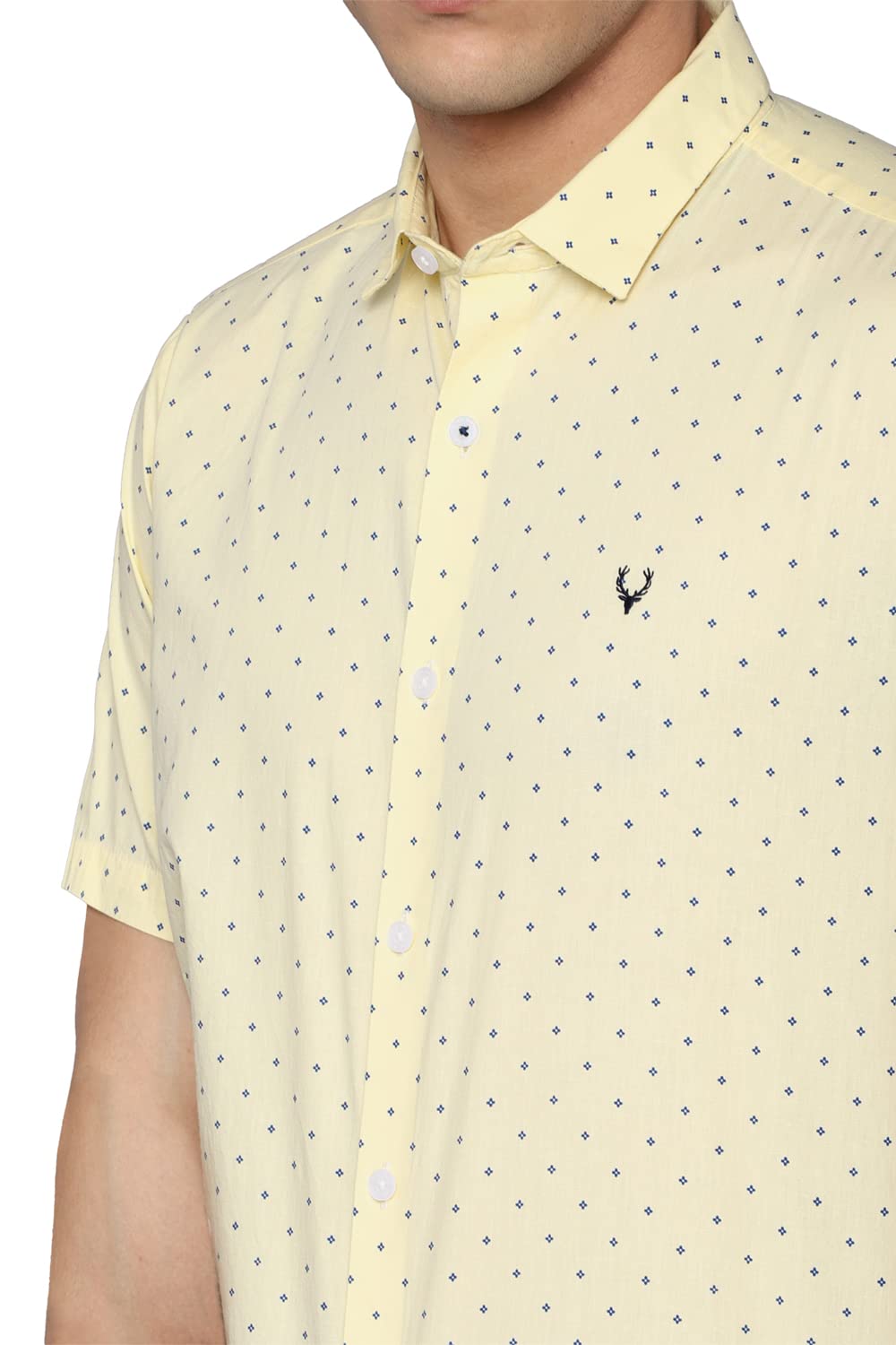Allen Solly Men's Cotton Slim Fit Shirt (ASSHQSPPS52778_Yellow 42)