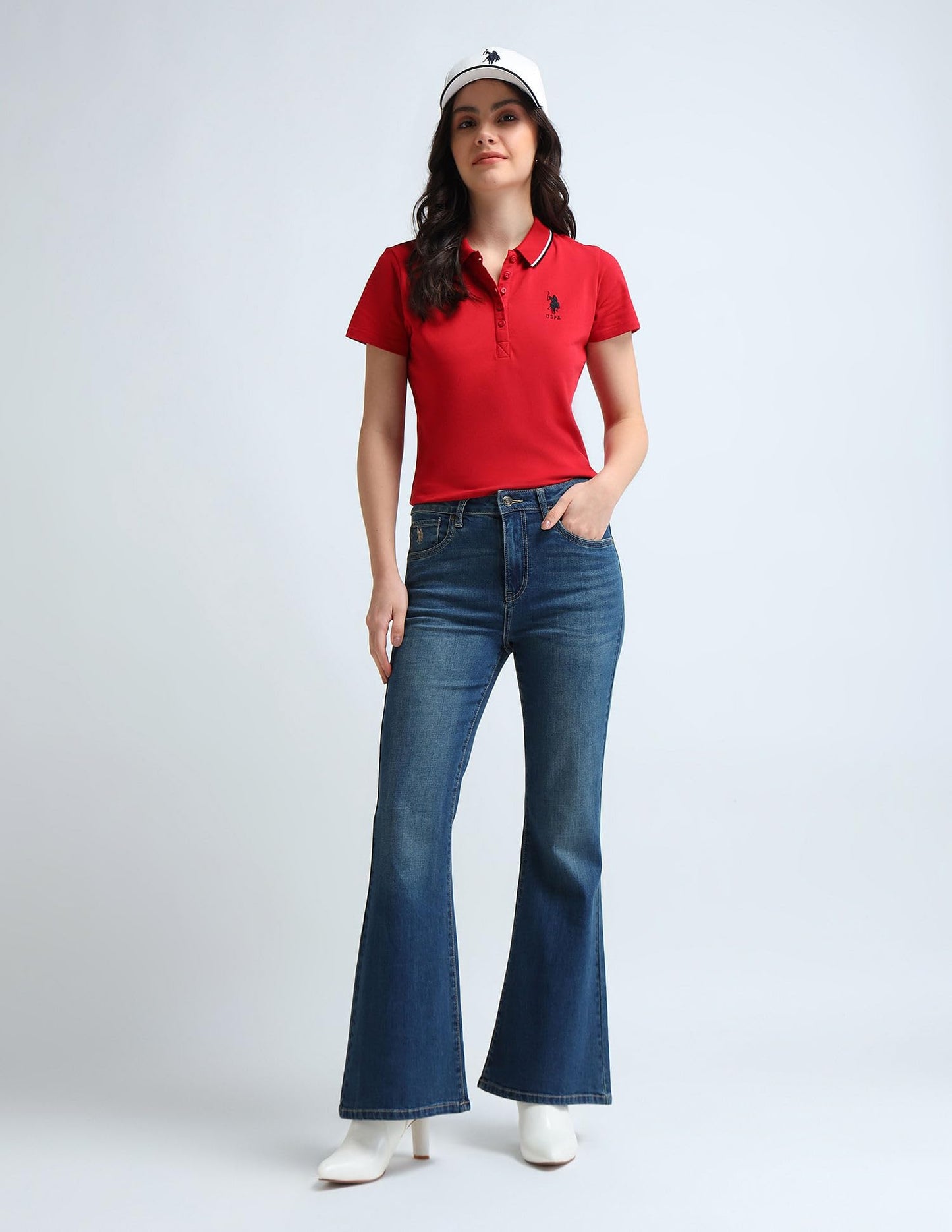 U.S. POLO ASSN. Women's Loose Jeans (UWAW24JEN183_Blue