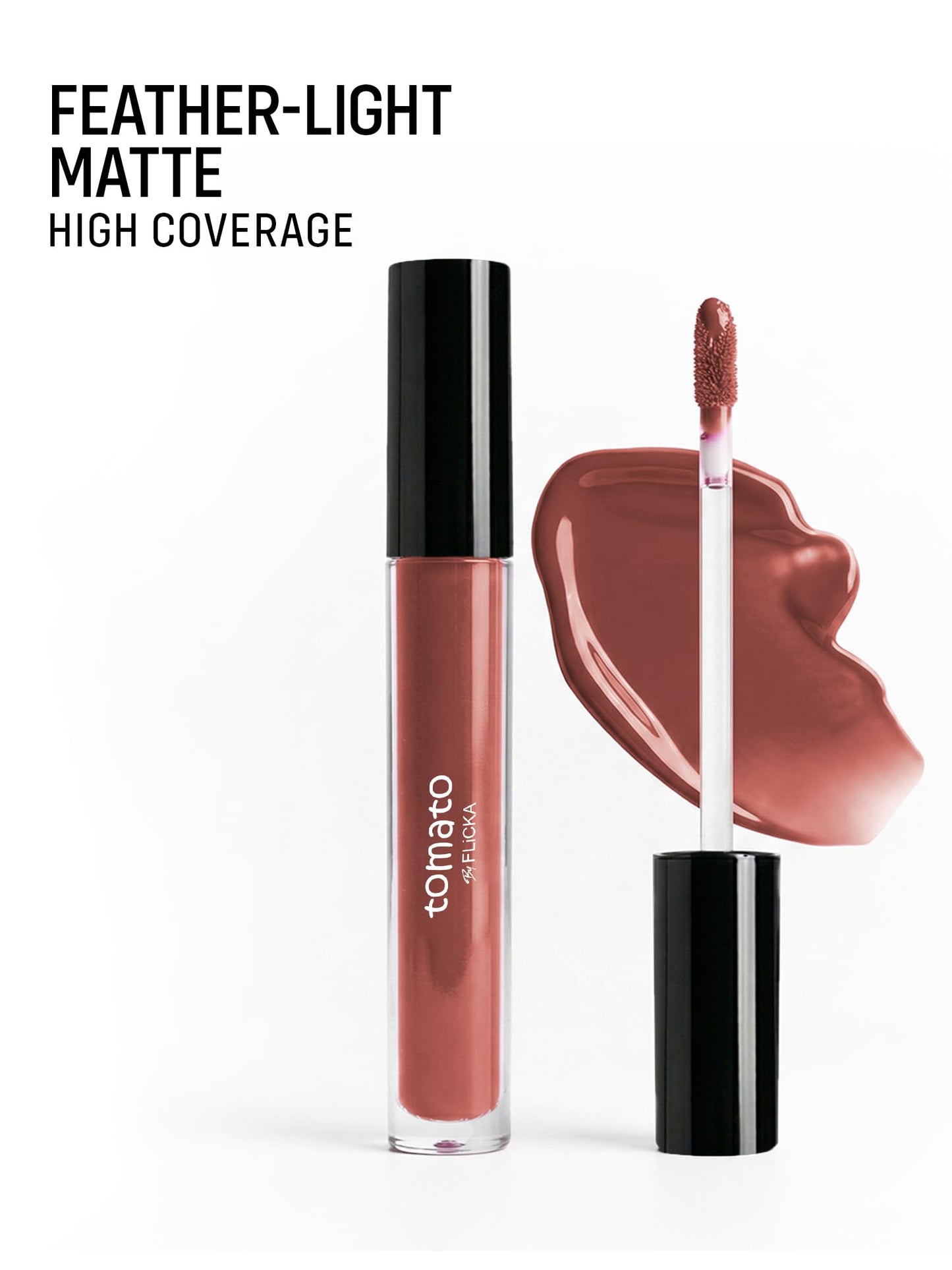 FLiCKA Tomato Liquid Lipstick| Transfer Proof, Smudge Proof, Non-Sticky, Creamy Lightweight Lipstick For Women, Shade 1, 2ml
