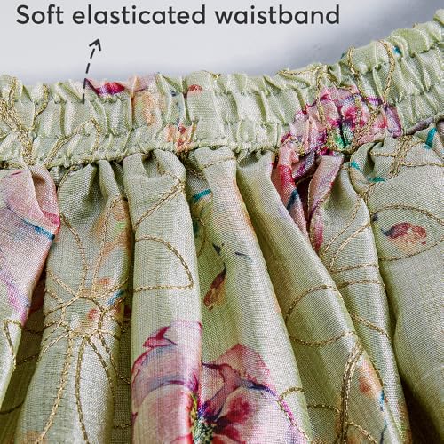 Hopscotch Girls Asymmetrical Yellow 2-Pc Ruffle Embellished Lehenga Choli Set For Ages (6-7 Years)