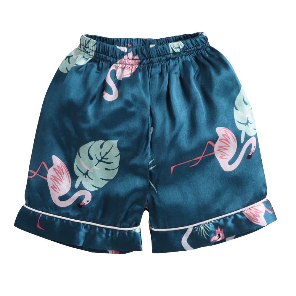 Hopscotch Girls Animal Print Top Shorts Set In Green Color for Ages 3-4 Years