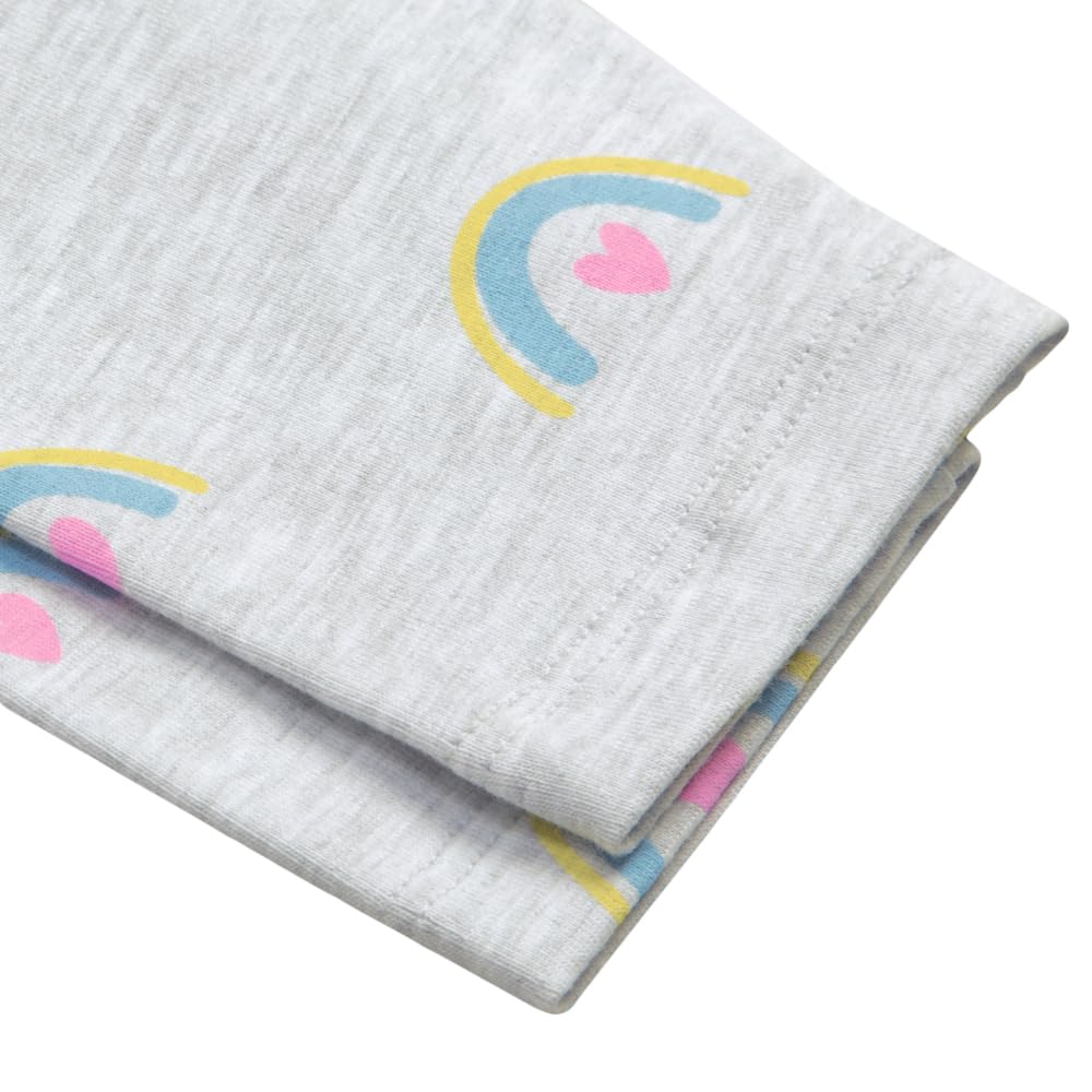 Hopscotch Girls Slim Fit Printed Leggings in Grey Color For Ages (4-5 Years)