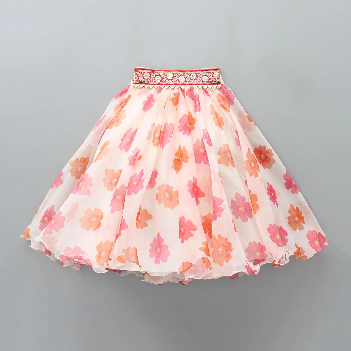 Tejam kids girls Traditional Indian Kids Outfit - Georgette Silk Multicolour Colors Girls Lehenga Choli Festive Fashion for Every Princess (3-4 Years, white)