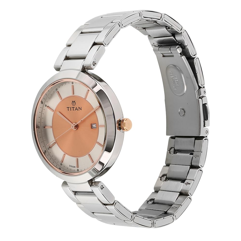 Titan Ladies Neo - Ii Analog Rose Gold Dial Women's Watch NM2480KM01/NN2480KM01