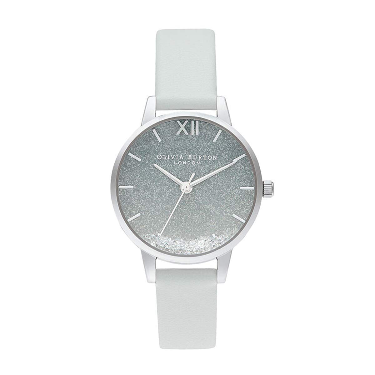 Olivia Burton Under The Sea Qtz Basic Blue to Silver Gradient Round Dial Women's Watch|Grey Light Eco Friendly Material|Grey Color Band - OB16US27