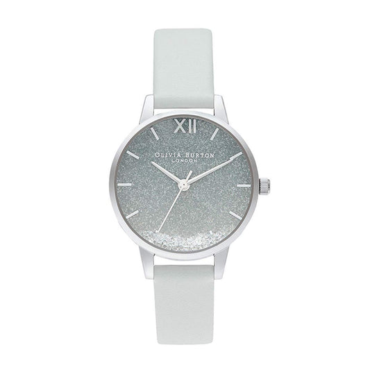 Olivia Burton Under The Sea Qtz Basic Blue to Silver Gradient Round Dial Women's Watch|Grey Light Eco Friendly Material|Grey Color Band - OB16US27