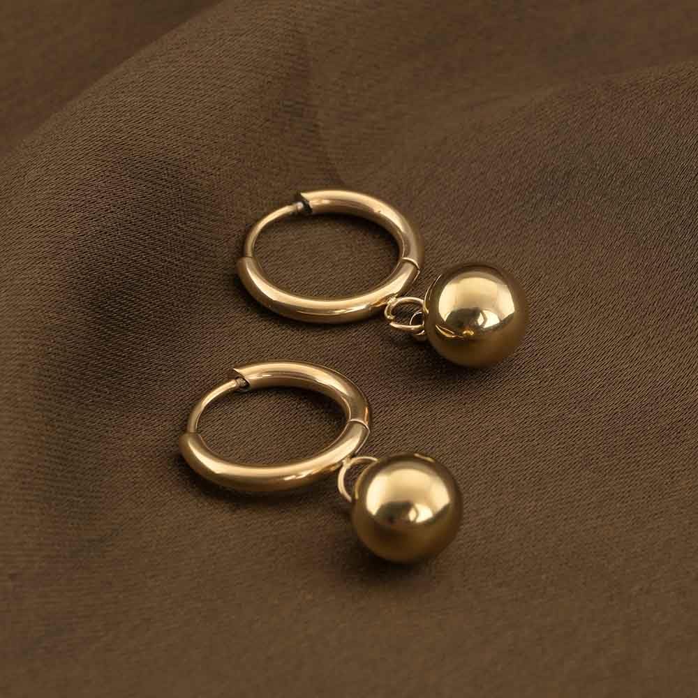 PALMONAS Golden Orb Necklace & Earring Jewellery Set For Women - Gift For Women & Girls, Gold Plated Drop Earring & Necklace