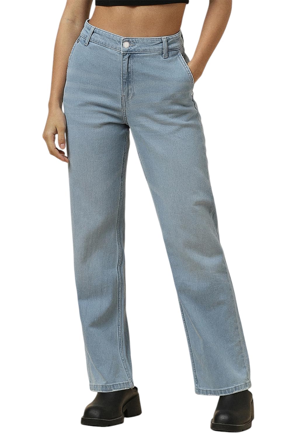 Women Light Blue Regular Fit Light Wash Jeans