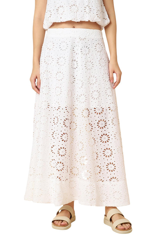 Allen Solly Women White Cut Work Casual Skirt