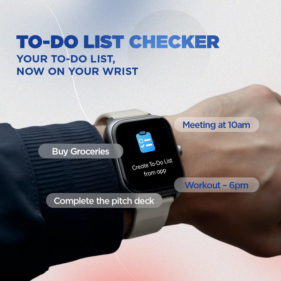 Fastrack VOX Plus 1.85” Smart Watch for Men & Women with TFT Display,to-do List,BT Calling, Offline Voice Commands, 24/7 Health Suite (SPO₂, HRM, Sleep), IP68, Games & Multiple Watch Faces