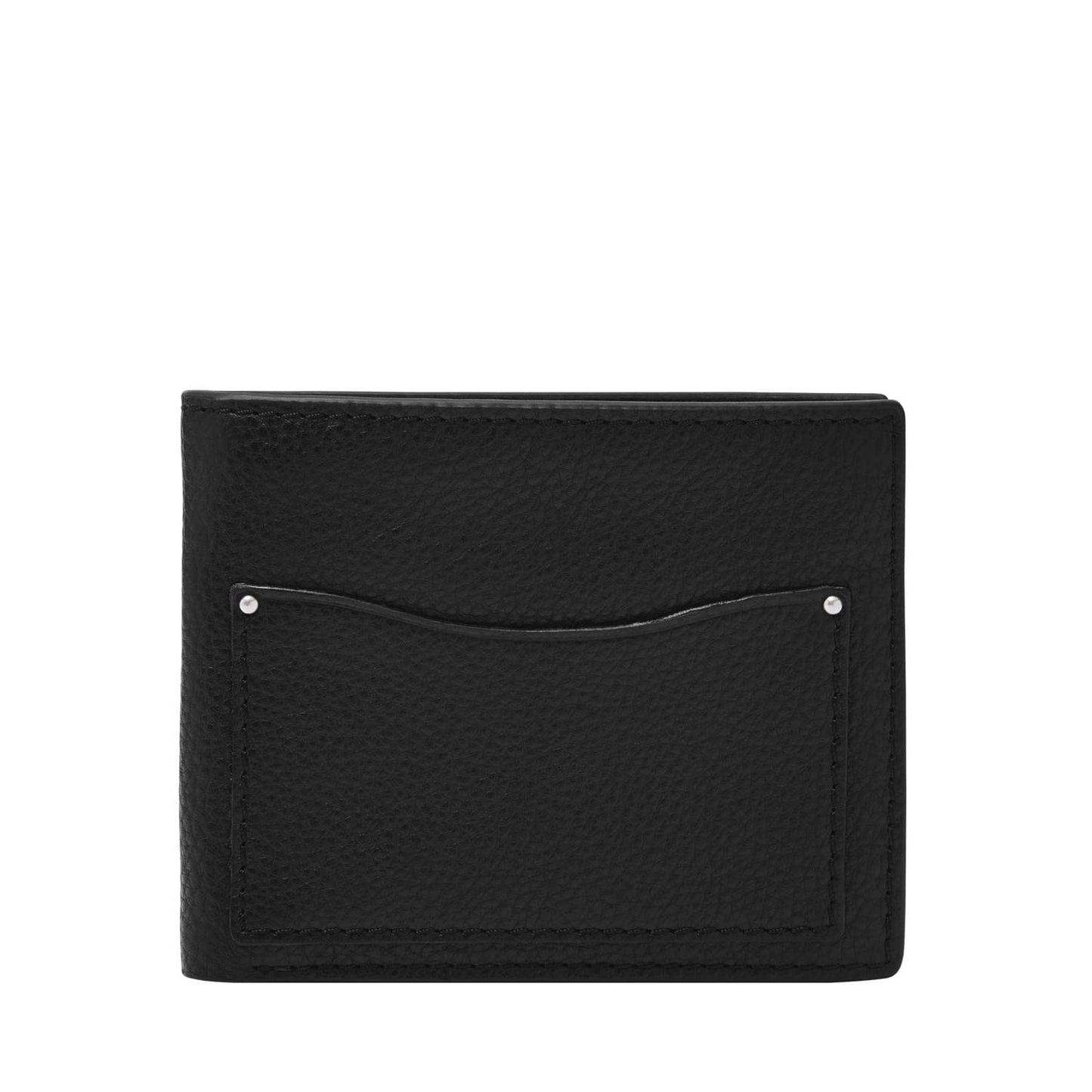 Fossil Leather Men's Front Pocket Wallet, Anderson Black, One Size, Front Pocket Wallet