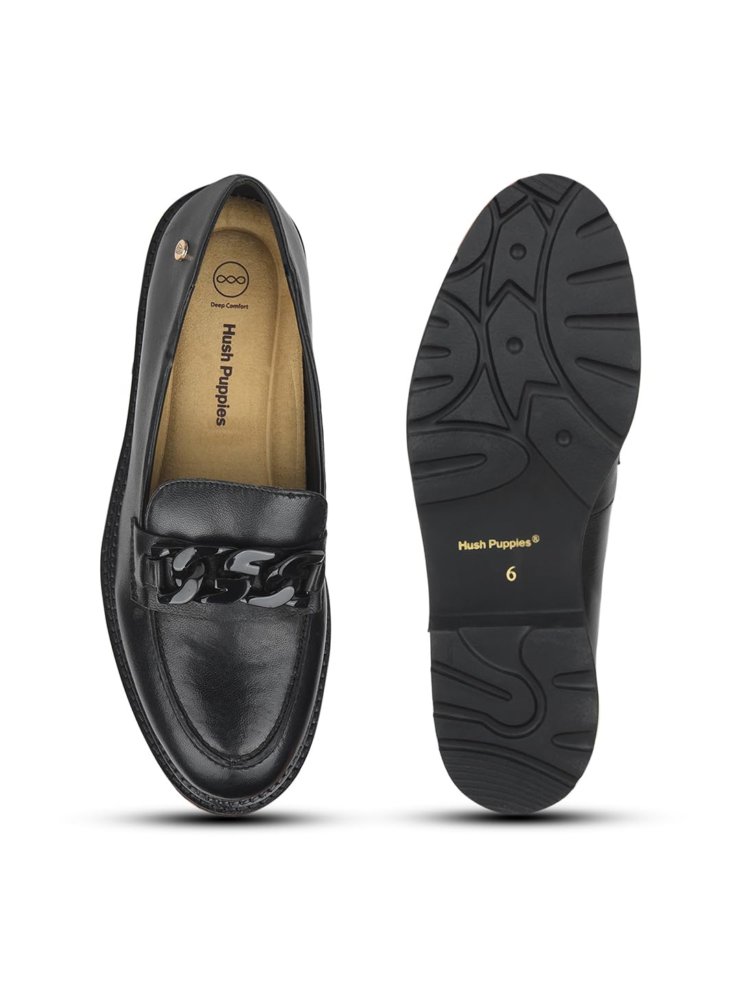 Hush Puppies Women's Slip-On Shoes – Stylish, Comfortable Everyday Footwear Black