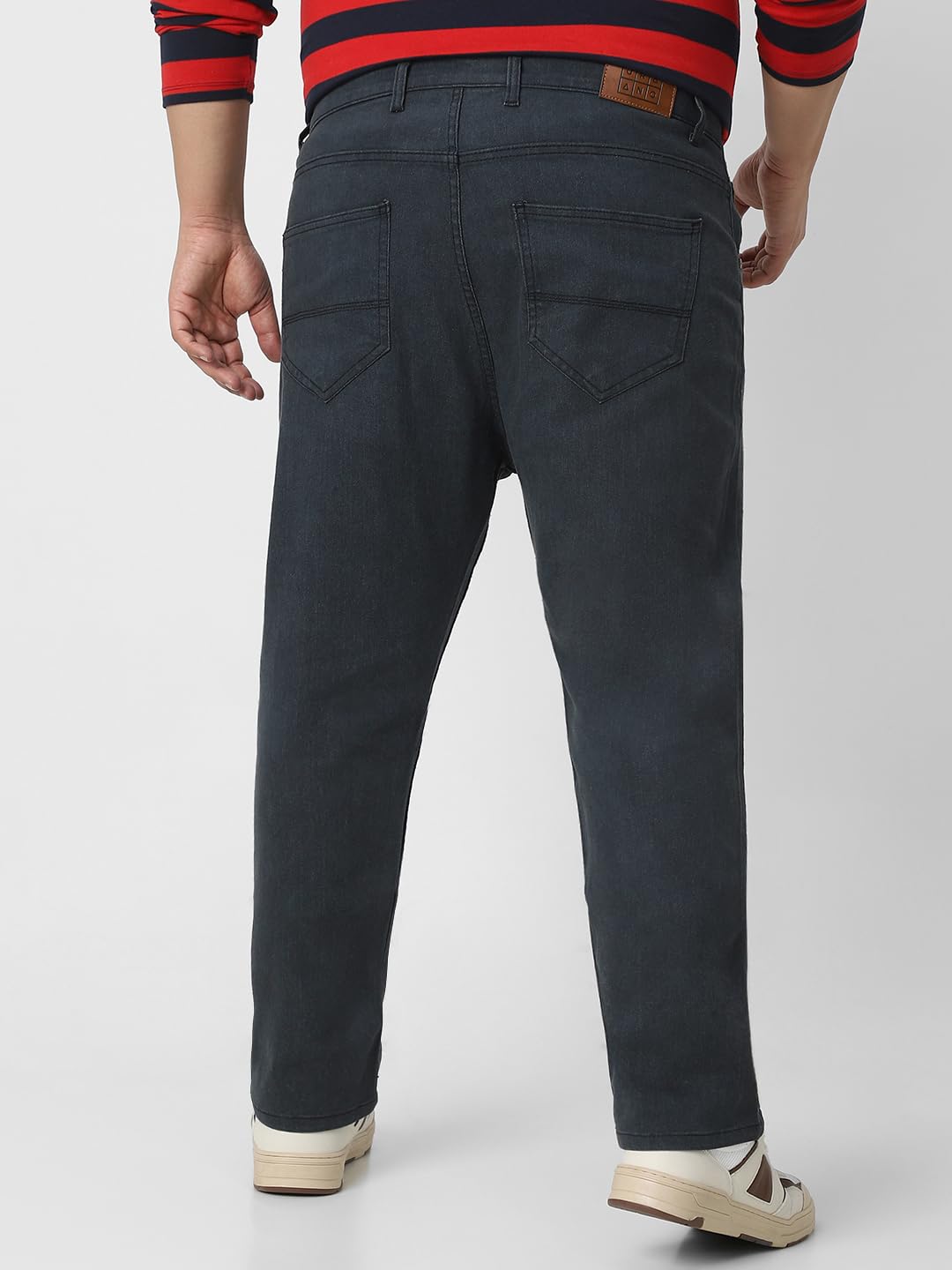 Urbano Plus Men's Dark Grey Regular Fit Solid Jeans Stretchable (plusepsjeanp-dgrey-36-01)