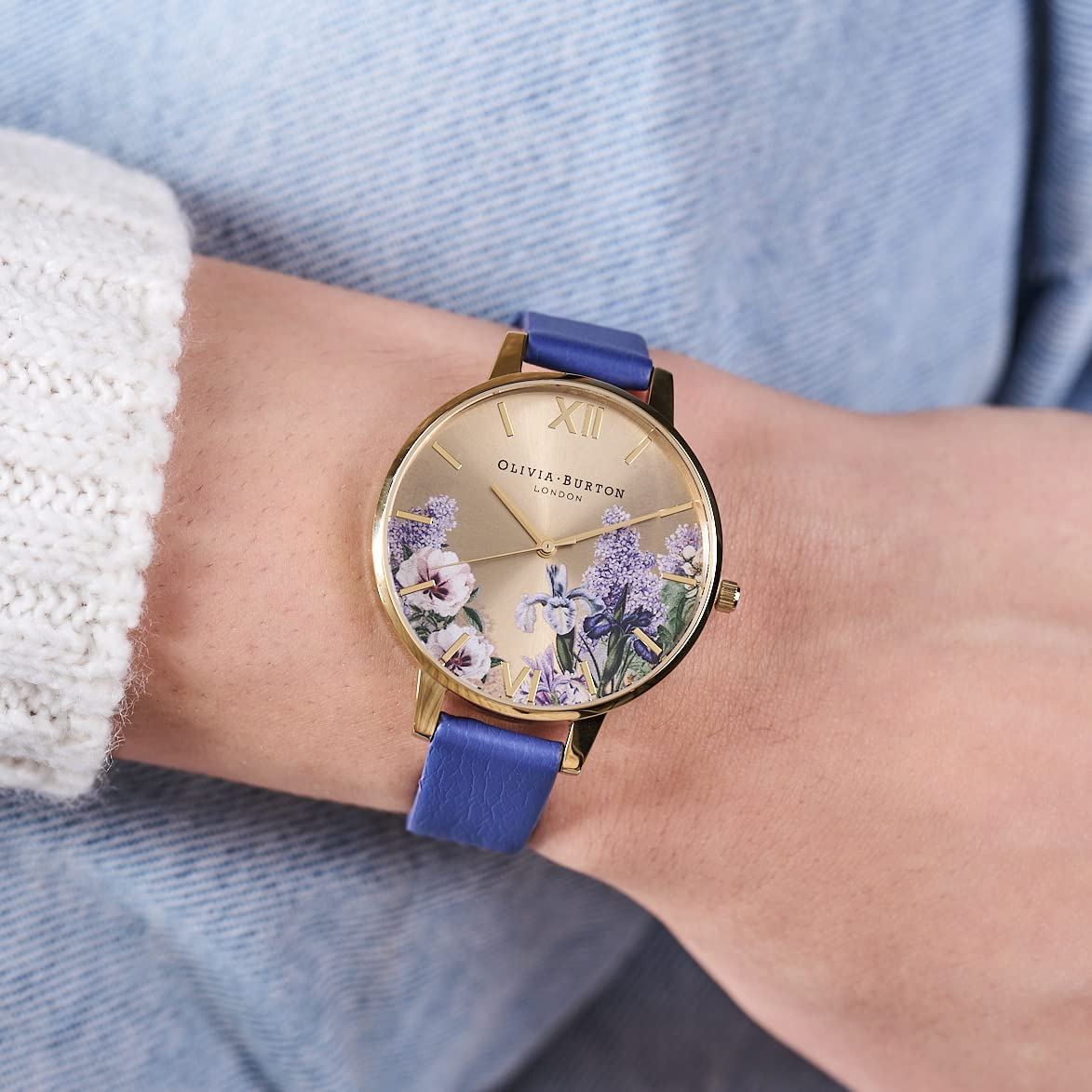 Olivia burton Secret Garden Analog Gold Dial Women's Watch-OB16FS108