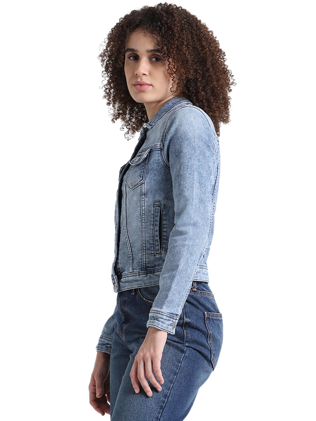 ONLY Women's A-Line Coat (15324141-Light Blue Denim_Light