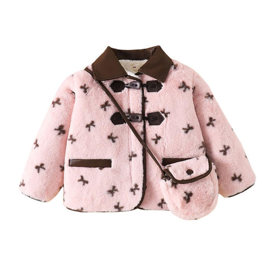 Hopscotch Girls Polyester Waist Length Jackets in Pink Color For Ages (5-6 Years)