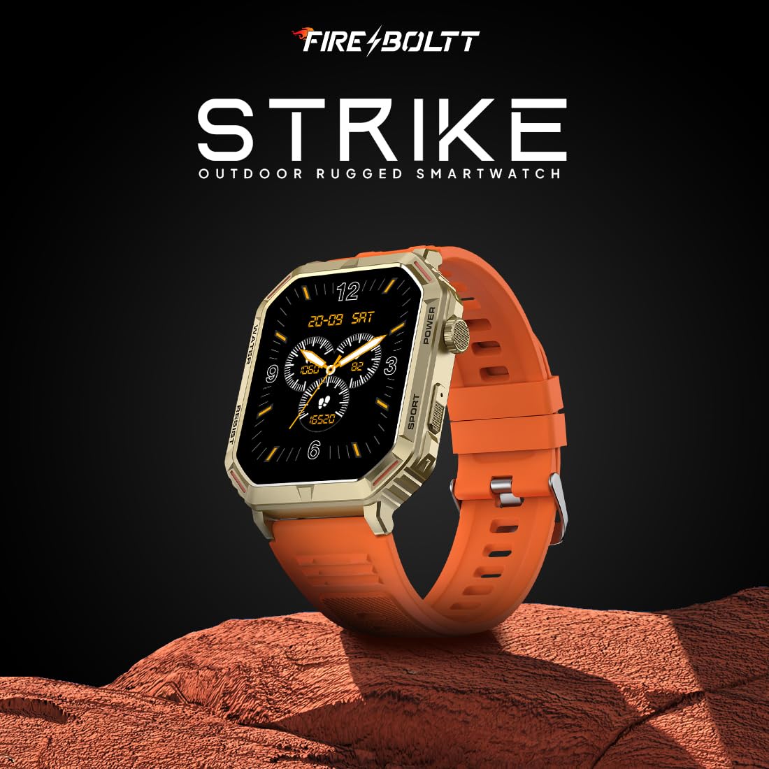 Fire-Boltt Strike Smart Watch 1.95 AMOLED Display, 800 NITS Brightness, 123 Sports Modes, Bluetooth Calling, Always On Mechanism