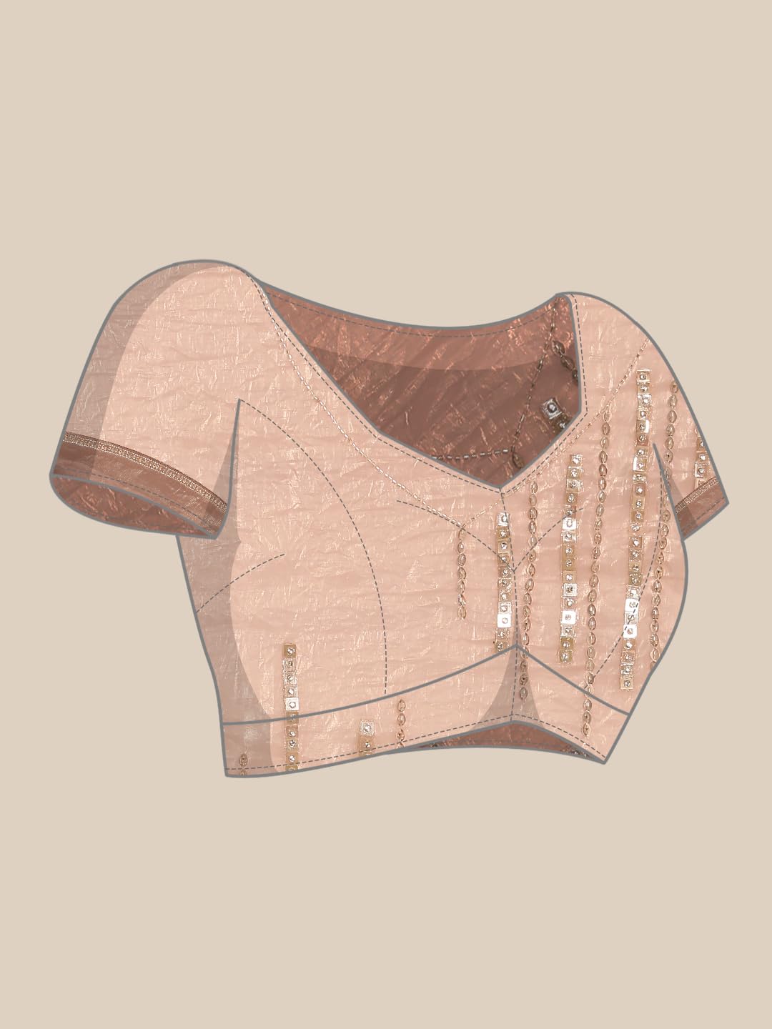 MOHEY Fawn Organza Embroidery|Stone Work Saree for Women