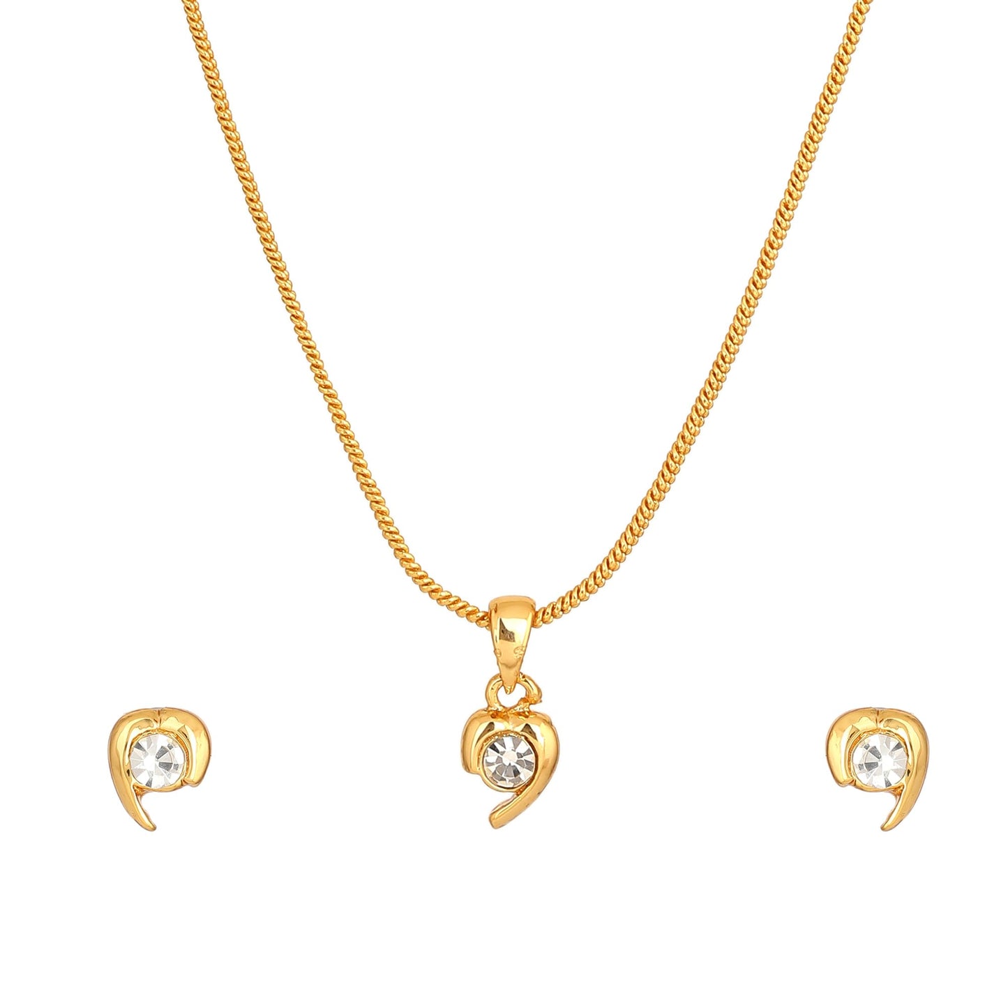 Estele 24Kt Gold Plated Enchanted Hearts Necklace Set for Women
