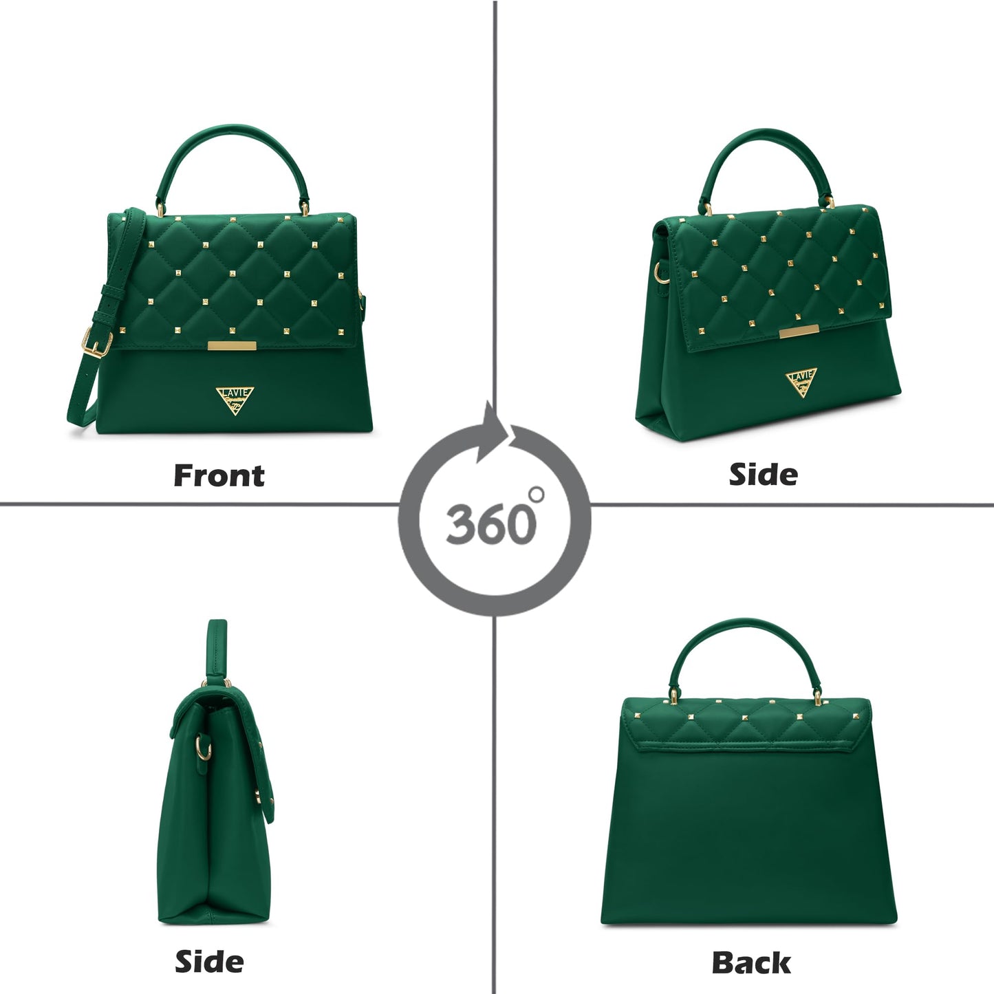 Lavie Signature Women's Stud Gary Satchel Handbag | Satchel Bag for Work | Ladies purse | Stylish Shoulder Bag | Gift For Women