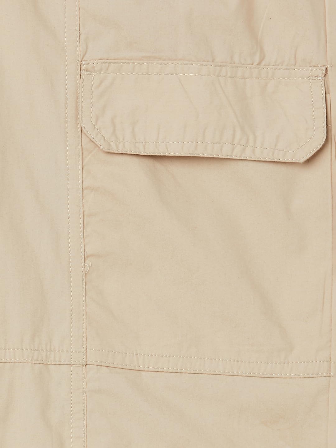 Max Girls Solid Cargo Trousers, Beige, 8-9 Y