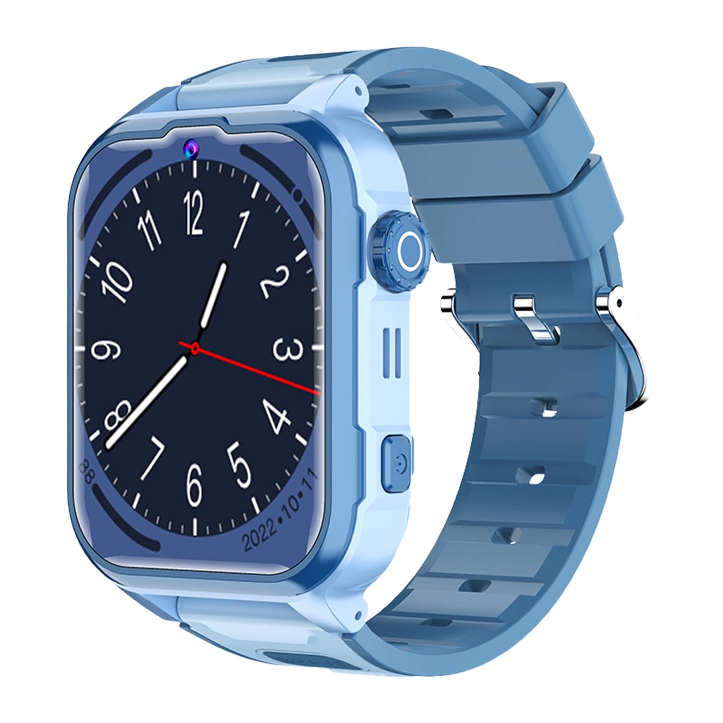 PunnkFunnk Newly Launched Safeguard 5G/4G Kids Smart Watch with SIM Calling, GPS Tracker, Video Call, SOS Alerts, Face Unlock, Games, IP67, 800mAh Battery, Voice Chat, Live Location(Light Blue)