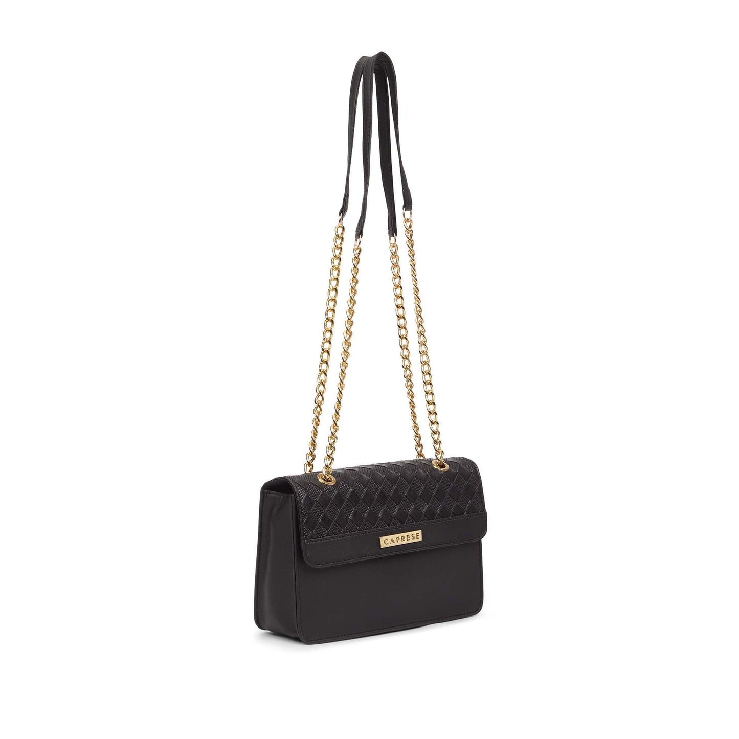Caprese Alpine Medium Sling Bag for Women with Adjustable Strap for Comfortable Wear | Magnetic Button Closure | Versatile Handbag for Everyday Use, Travel, and Special Occasions (Black)
