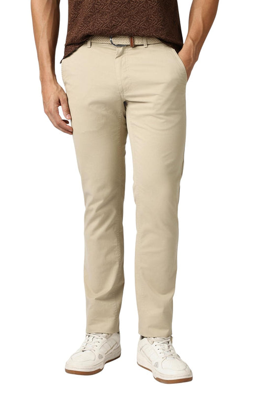Van Heusen Men Mid Rise Slim Casual Pants (VSTFUSLF515071_Beige, 30