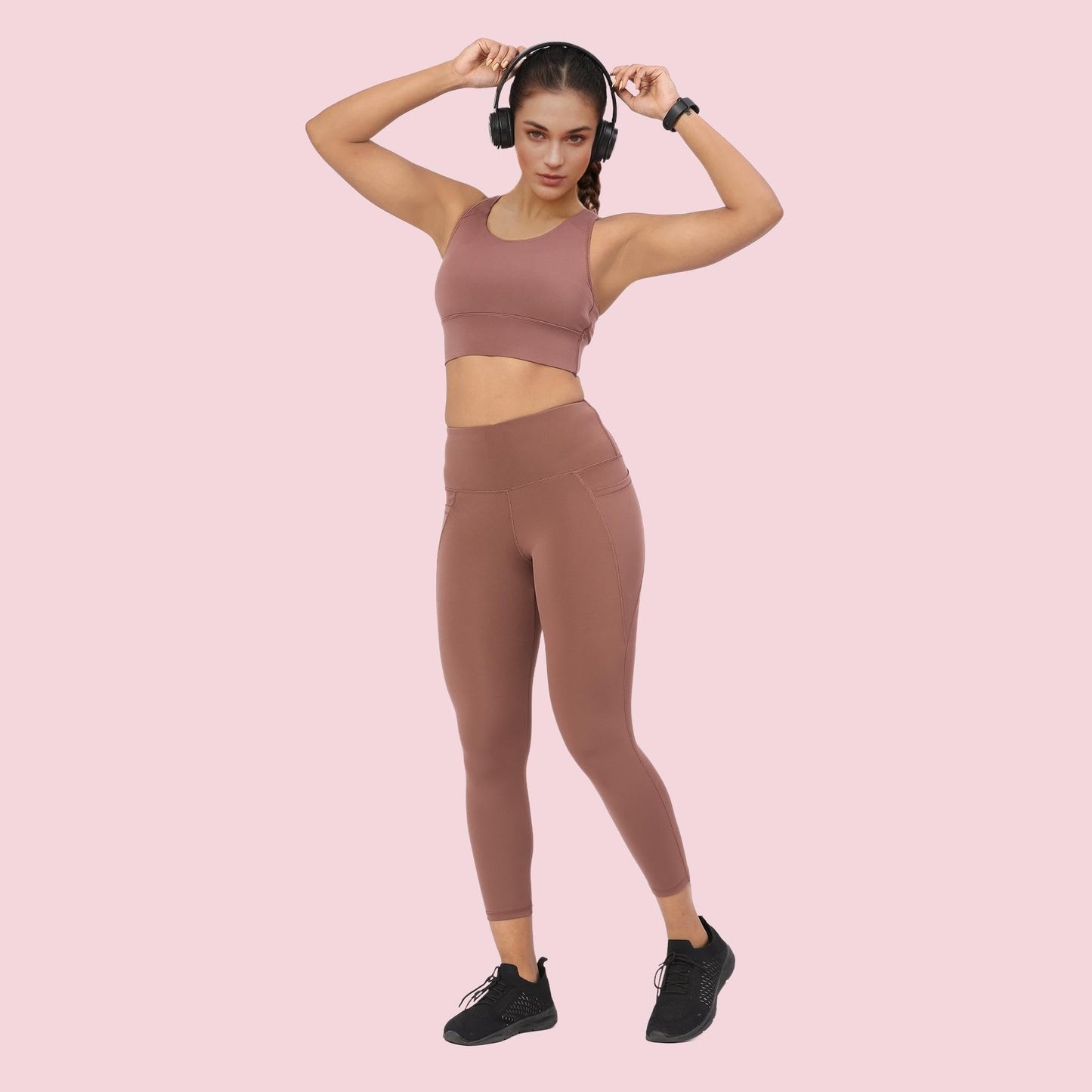 Enamor A605 Basic Quick Dry High Waist Basic Workout Leggings with Elasticated Waistband