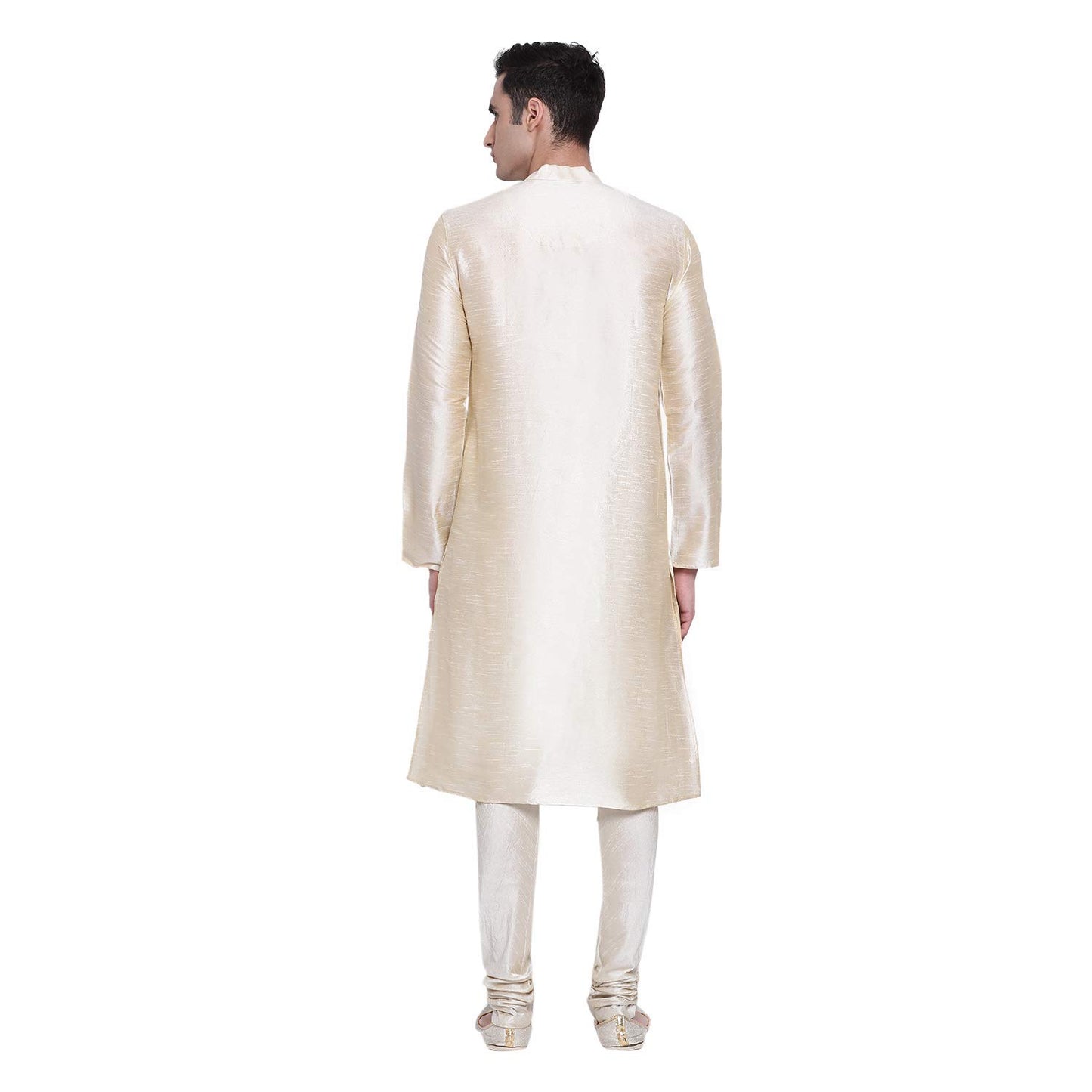 Royal Kurta Mens Raw Silk Regular Fit Kurta Pyjama Set (Cream, 40)