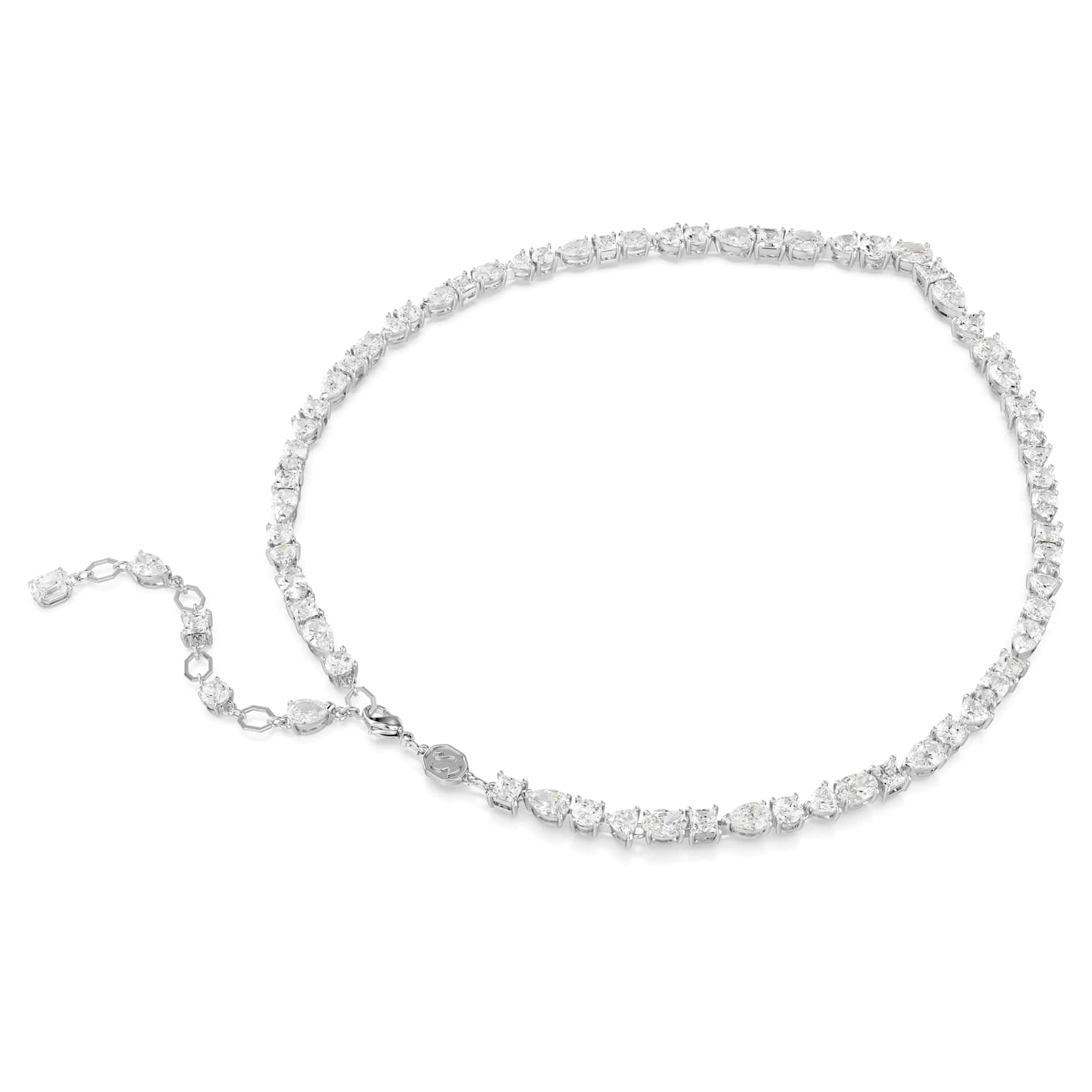 Swarovski Necklace and Earrings Mesmera set, Mixed cuts, White, Rhodium plated