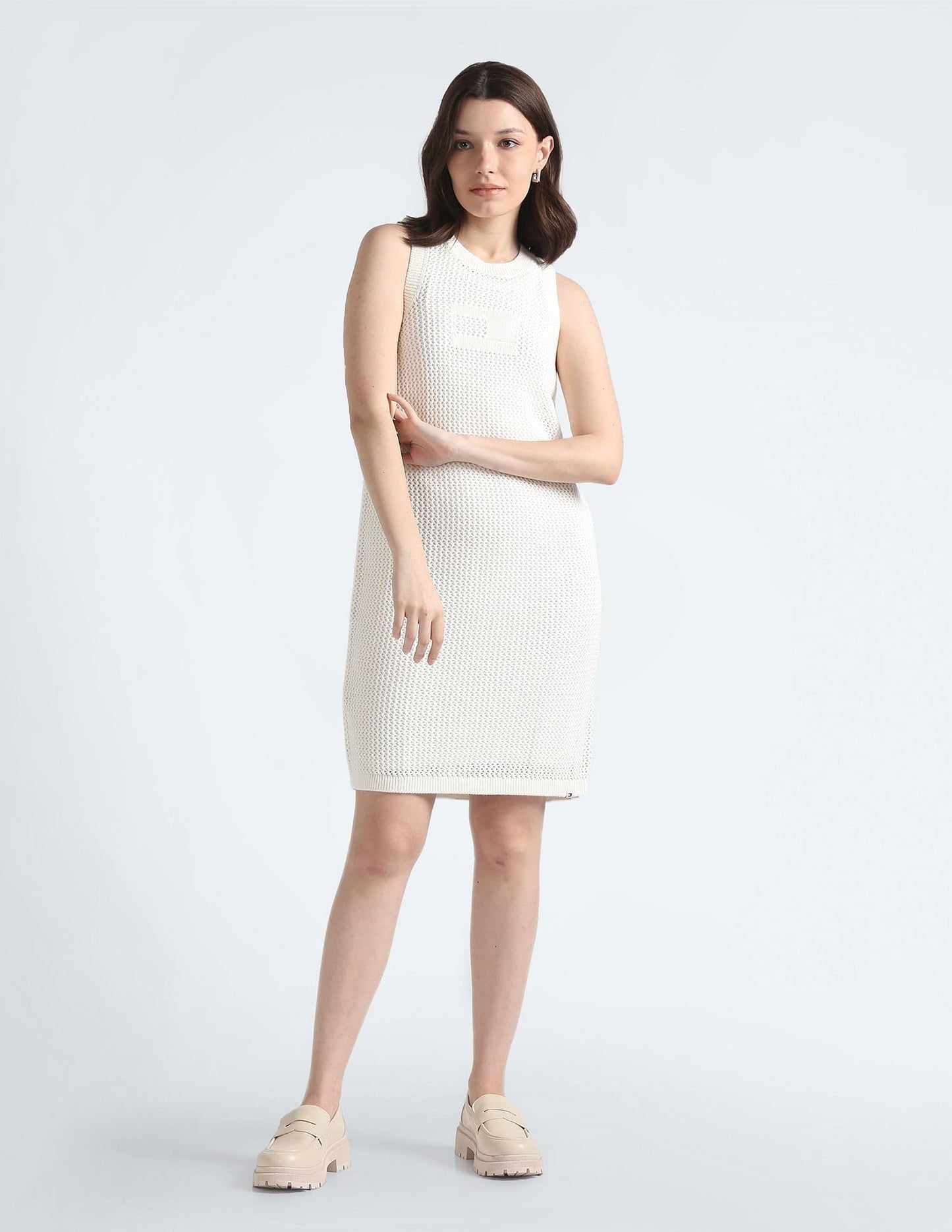 Tommy Helfiger Women White Color Dress (S)