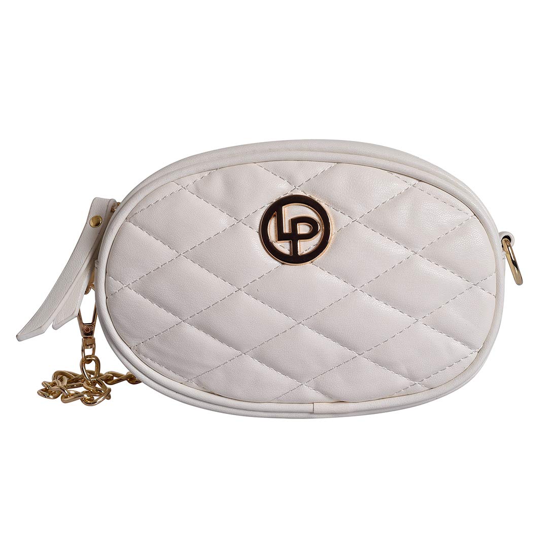 Lino Perros Womens Quilted White Sling Bag