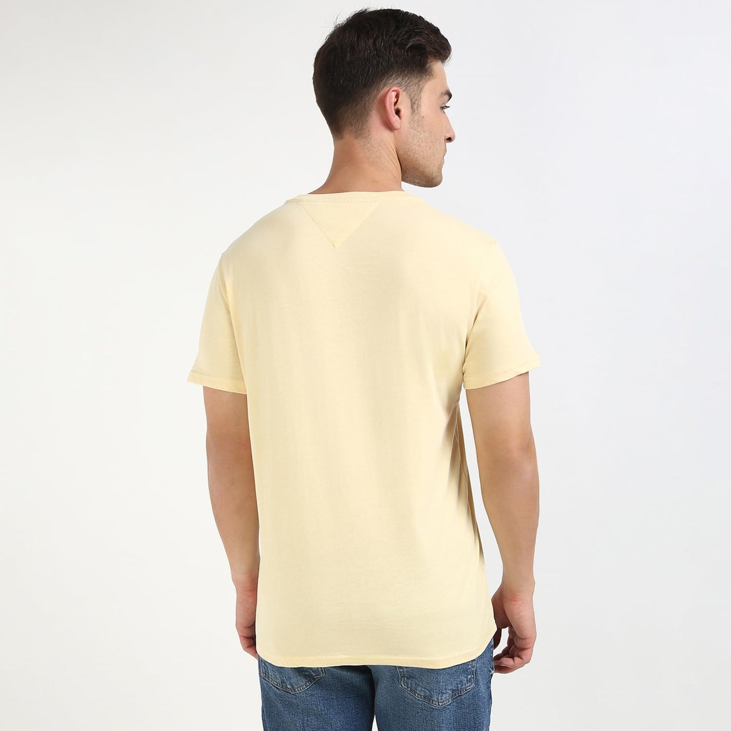 Tommy Hilfiger Logo Slim-Fit Cotton T-Shirt Yellow