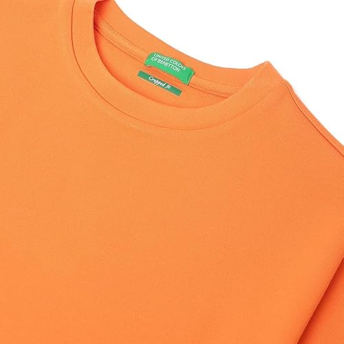 United Colors of Benetton Cropped Round Neck Solid T-Shirt