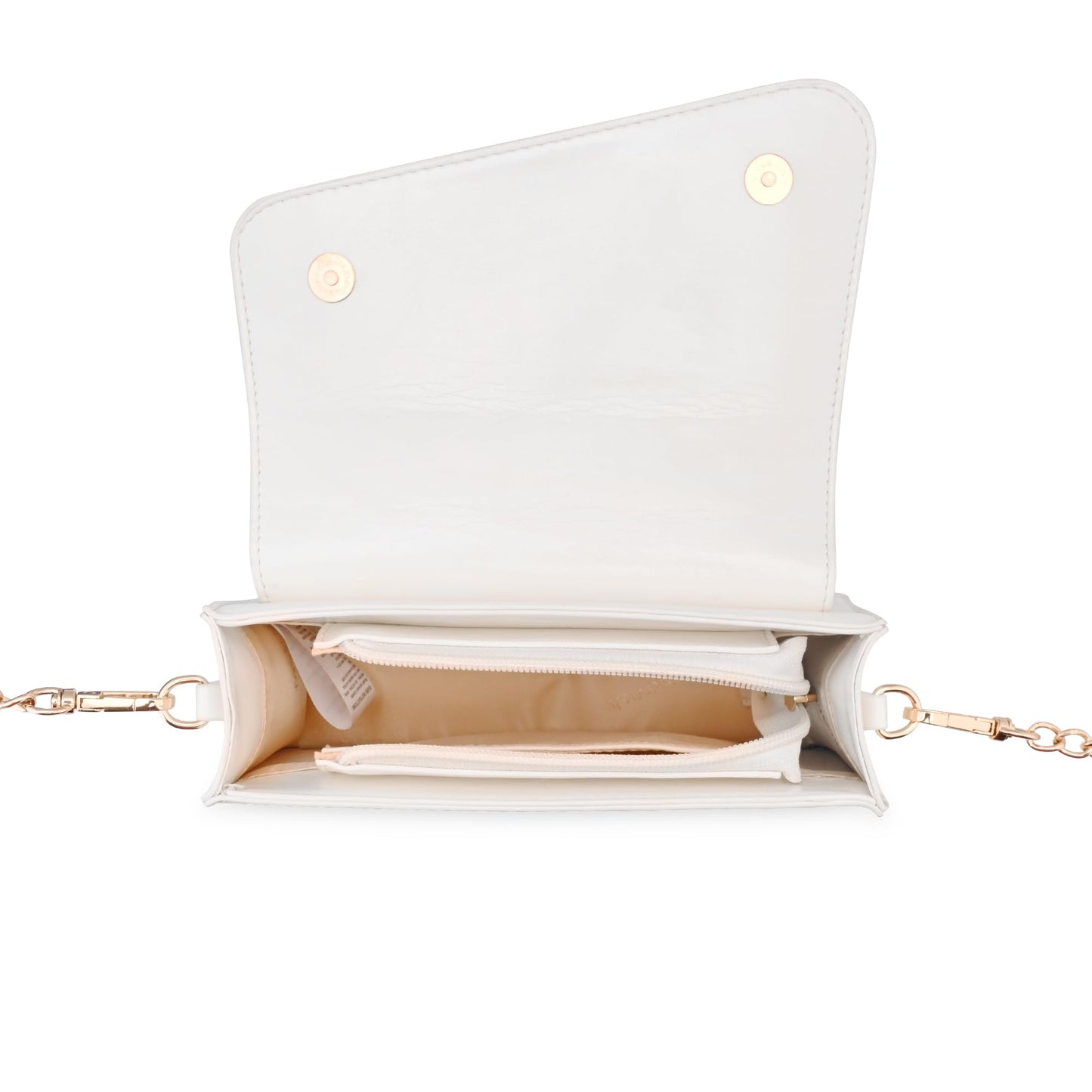 Fastrack Lil’Spark Sling | White Faux-Leather Women’s Handbag | Sling with Fixed Handle & Detachable Strap for Casual & Party Carry