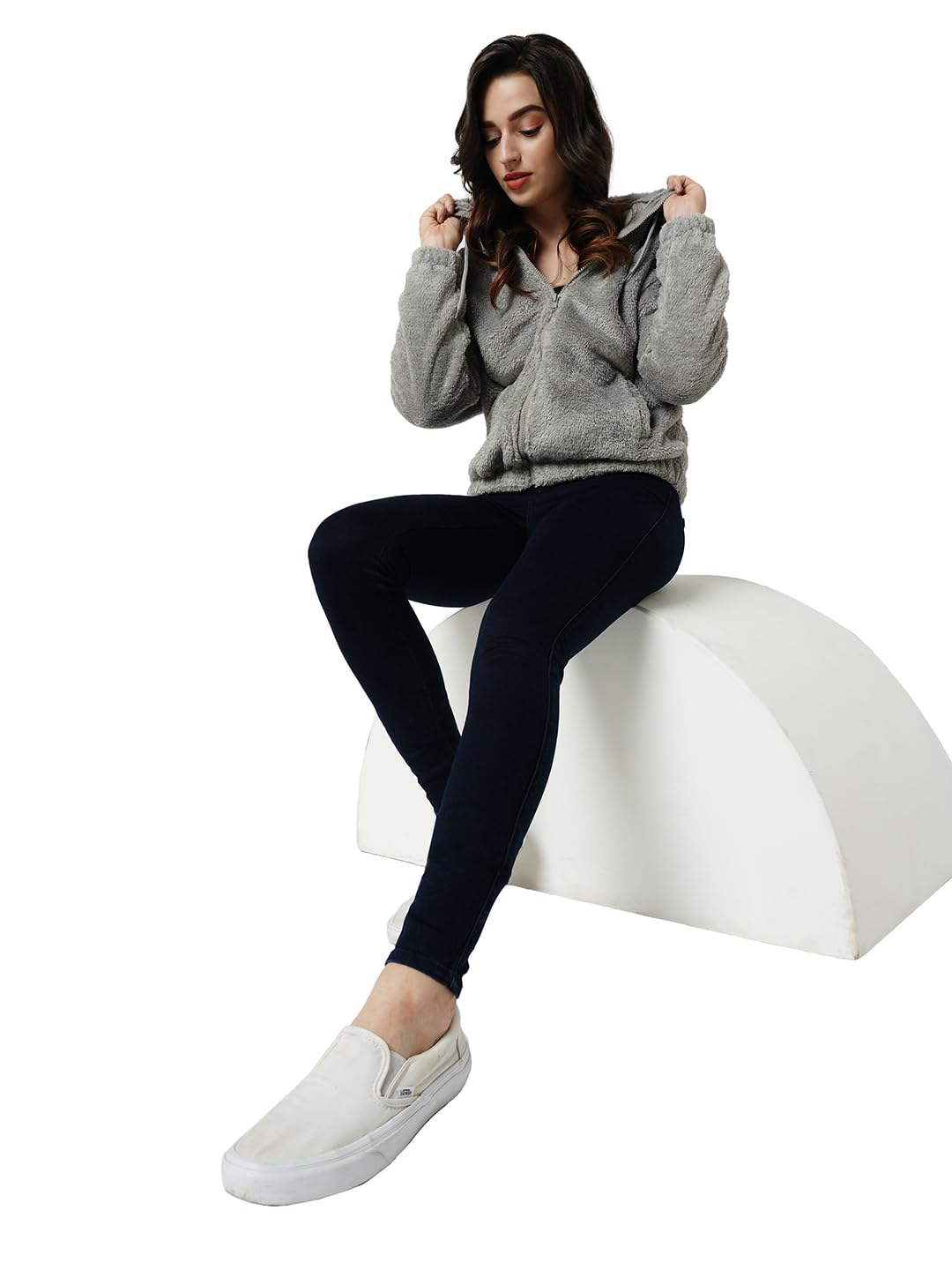 ONLY Women Solid Cotton Blend Skinny Fit High Rise Regular Length Dark Blue Jeans