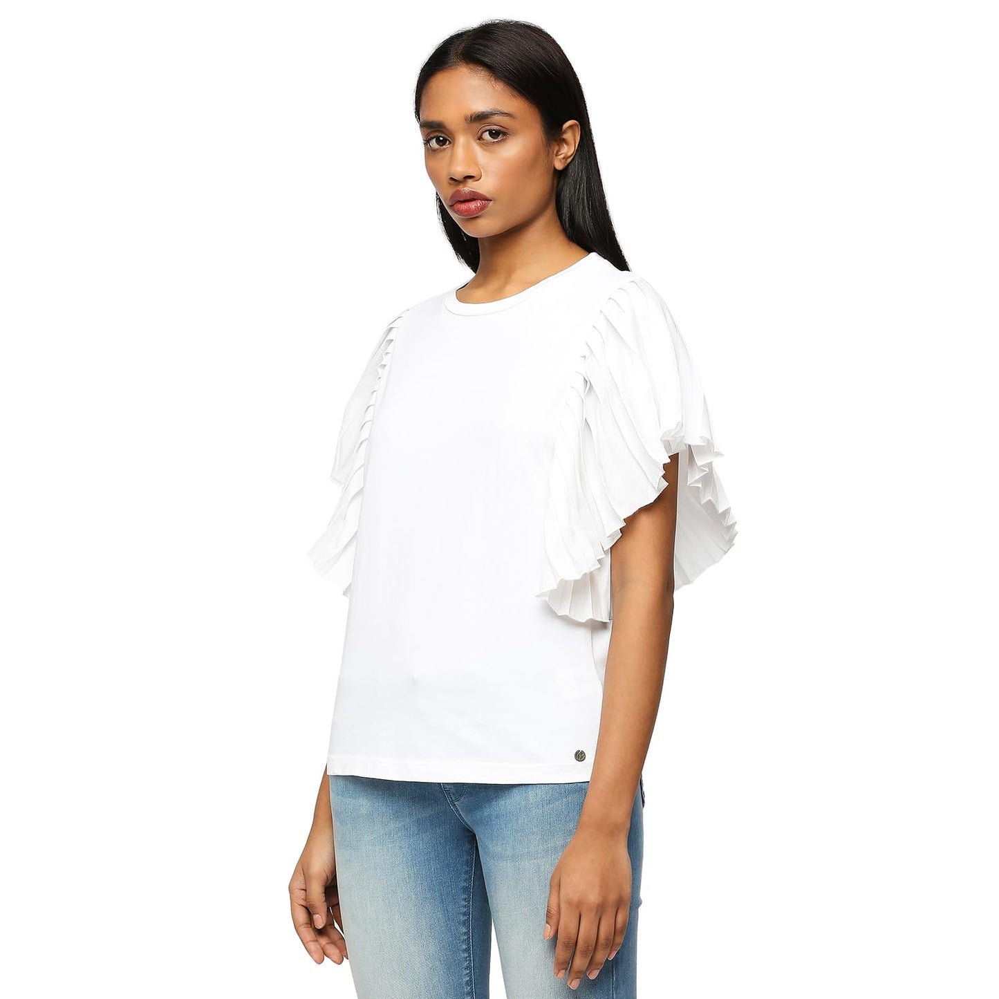 Pepe Jeans Women's Regular Fit Solid T-Shirts