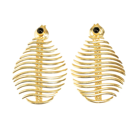 Jiaara Handcrafted Earrings For Women Brass Raw Stone Geometric Ear Rings For Girls