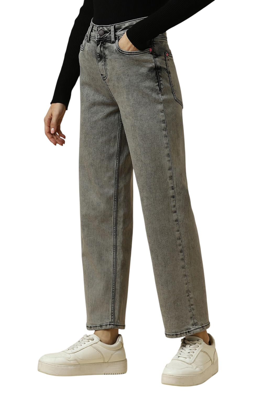Women Grey Regular Fit Dark Wash Jeans