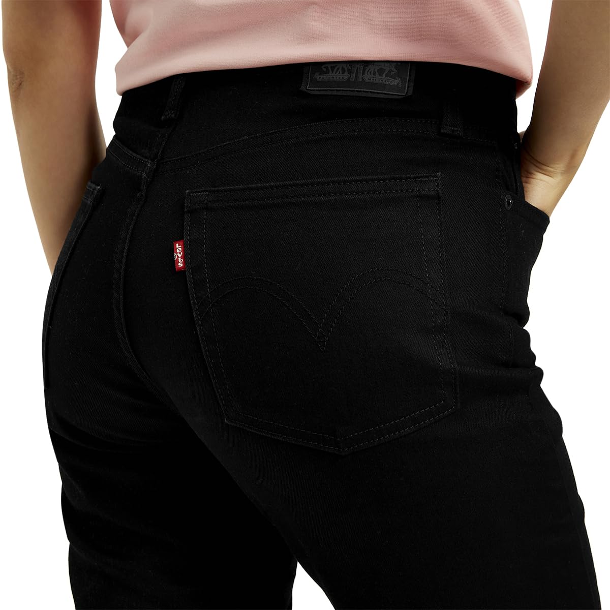 Women's High Rise Straight Fit Black Jeans