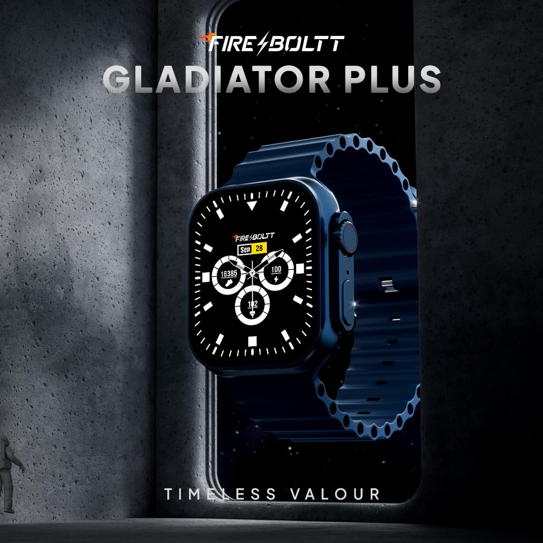 Fire-Boltt Newly Launched Gladiator + 1.96” AMOLED Display Luxury Smartwatch, Rotating Crown, 115+ Sports Modes & Bluetooth Calling, AI Voice Assistant, Gaming